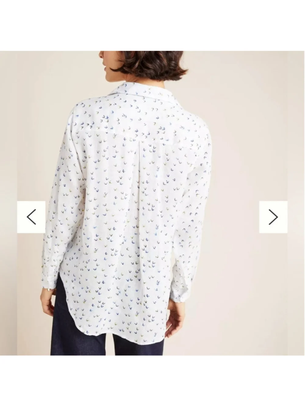 Anthro Grayson linen shirt Womens Medium Butterfly Buttondown casual Feminine - Picture 2 of 14